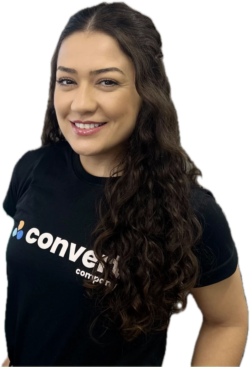 Retrato da Vanessa, de camiseta da Convert